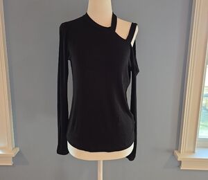 LNA Women's Cut Out Shoulder Top Size XS Black